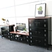 black metal storage cabinet with doors